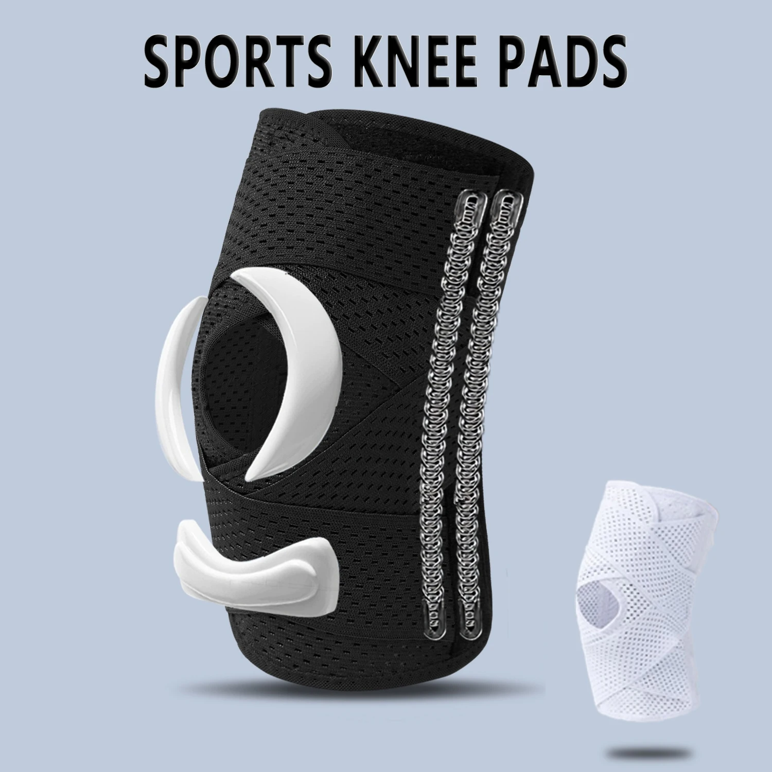 

Summer Breathable Knee Brace Compression Sleeve with Side Stabilizers for Basketball Run Hiking Meniscus Arthritis Pain Relief