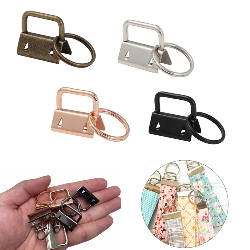 40 Pieces/Set Key Hardware Set Key Chain Wristlet with Key Rings Creative Keychain Bag Parts Lanyard Accessories