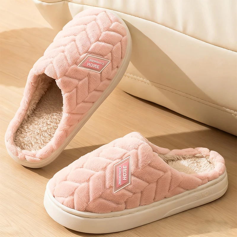 

Cozy Plush Slippers for Women Men - Soft Fleece Lined House Slippers with Non-Slip Sole, Warm Indoor Outdoor Winter Slippers