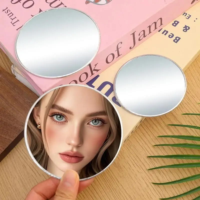 

Round Convex Mirror Portable Cosmetic Handheld Mirror for Makeup Selfie Props Travel Purse Essential
