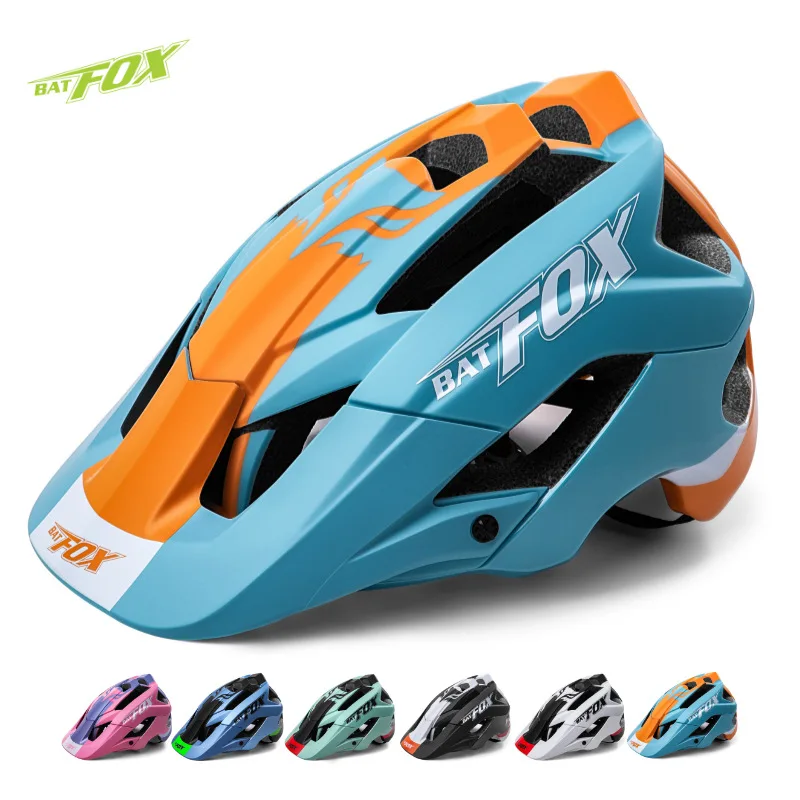 BATFOX Bike Helmet Mountain Bicycle Helmet Extended Visor Helmets for Adults 52-62cm Adjustable Comfortable lining Riding Safety