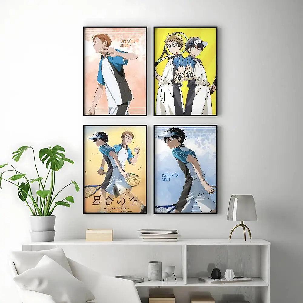 Sports Anime Stars Align Posters Premium Self-Adhesive No Residue Wall Sticker for Home Office Bar Decor