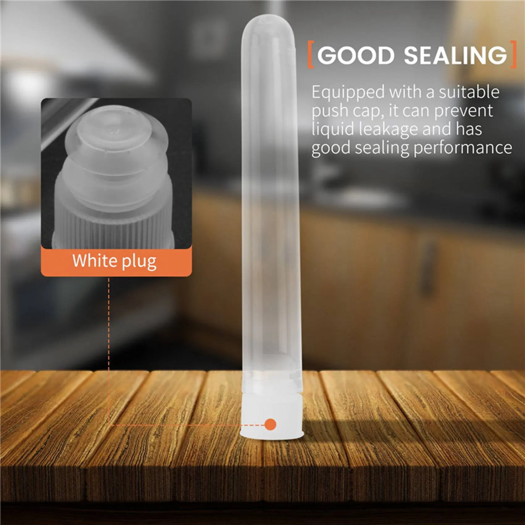 T88C 100Pcs Clear Plastic Test Tubes with White Screw Caps Sample Containers Bottles Push Caps 12X75mm