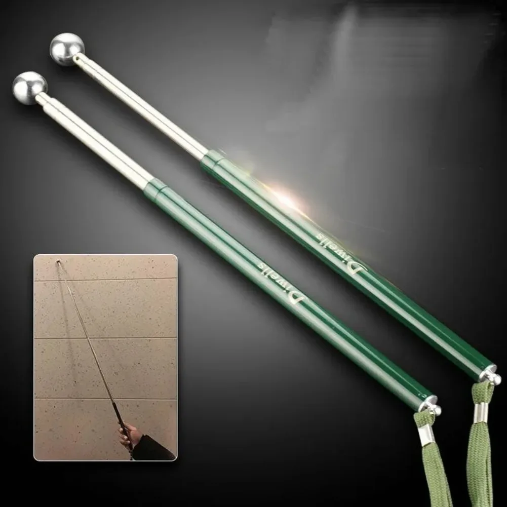 Multifunctional Telescopic Hollow Drum Hammer Self-Defense Safety Hammer Durable Metal Thickened Inspection Rod for Room Test