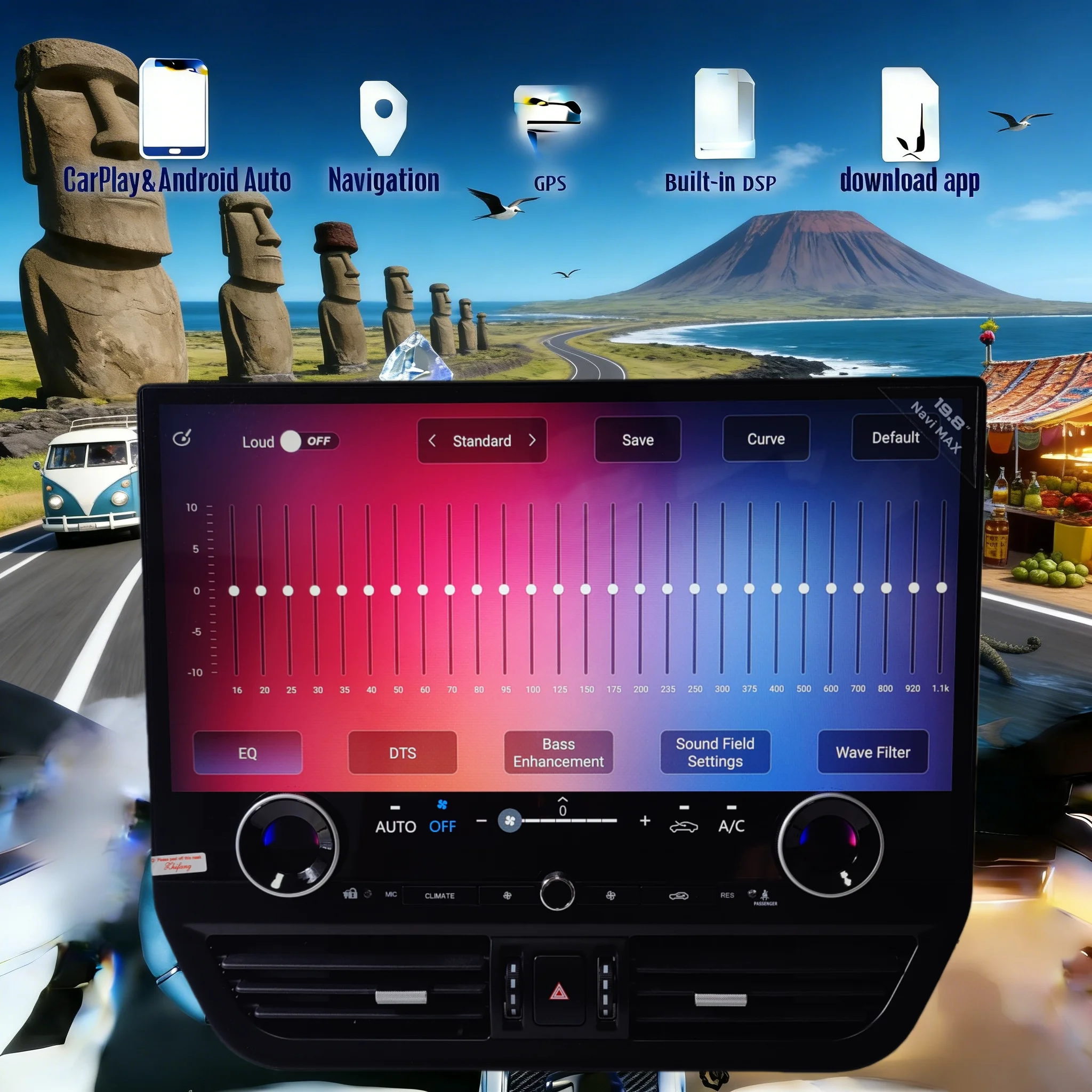 

19,8-дюймовое автомобильное радио с CarPlay и Android 14 для Lexus LX570 2007-2015: мультимедийный стереоплеер с GPS-навигацией и головным устройством
