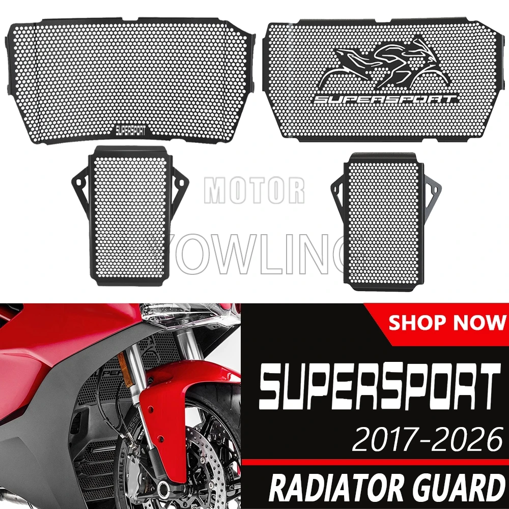 

For Ducati SuperSport 939S 939 950S 950 2017-2024 2025 2026 Motorcycle Radiator Guard Cover Grille Protector Oil Cooler Guard