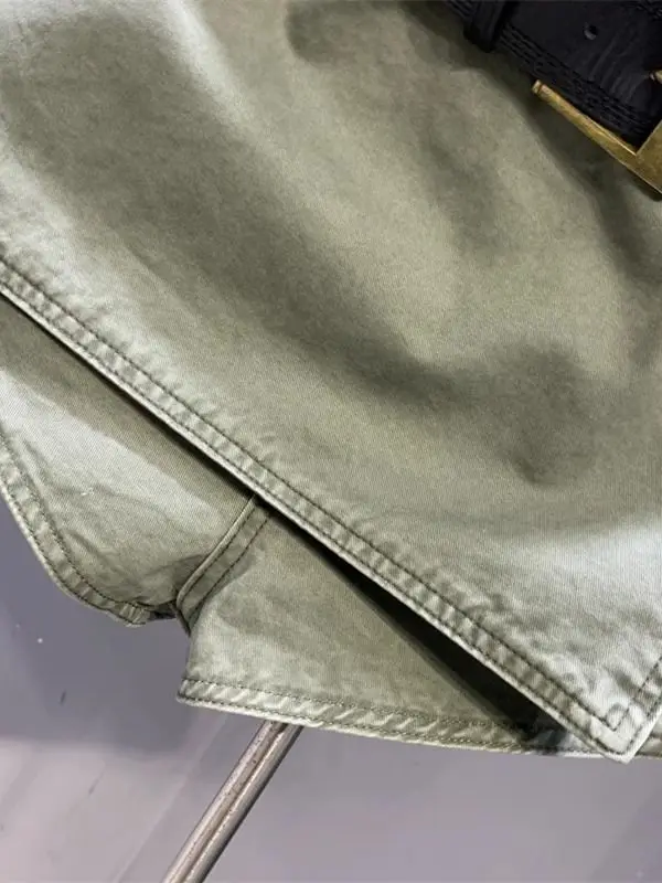 Retro Spice Girl Falso design in due pezzi Pantaloncini di jeans A-word Gonne Pantaloncini Pantaloni caldi da donna