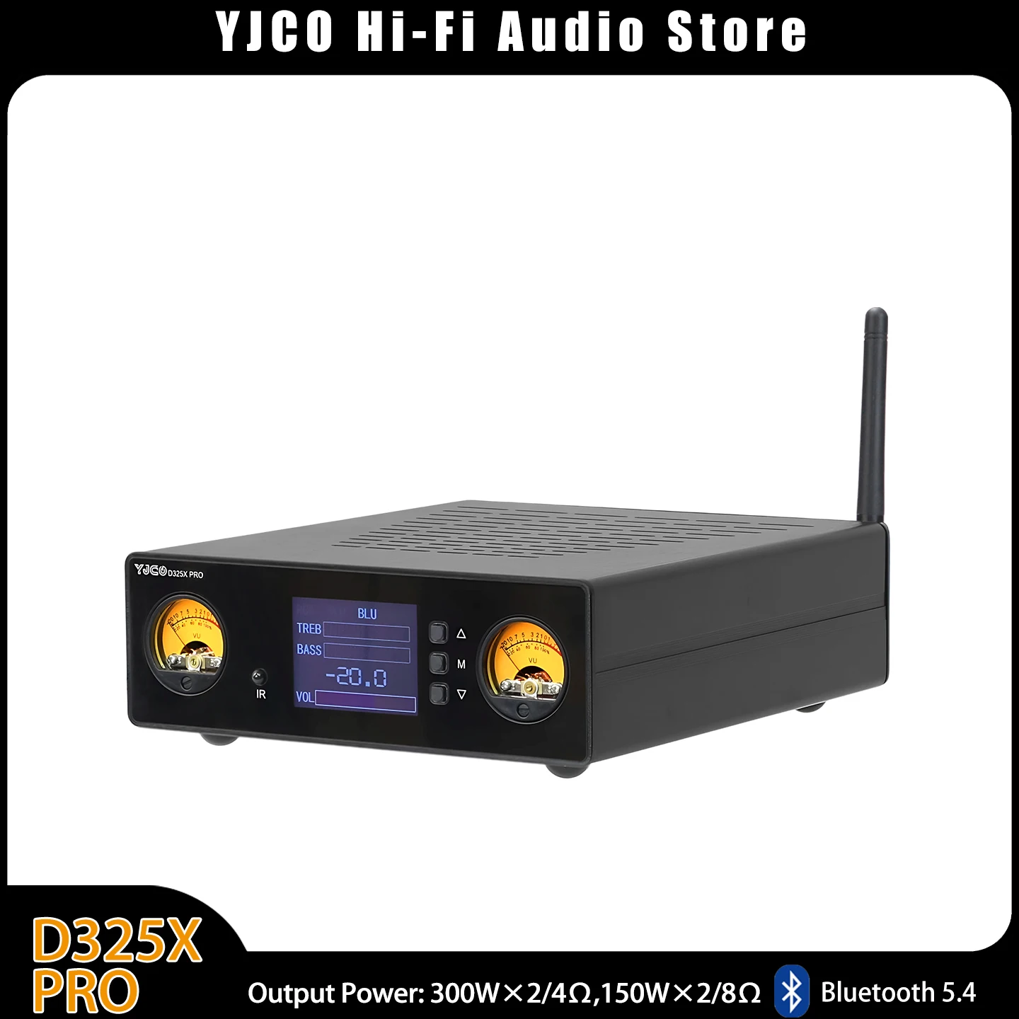 YJCO D325X PRO TPA3255 Digital Power Amplifier 300W*2 Bluetooth 5.4 LDAC Balanced Input HIFI Stereo Audio Amp For Home Speaker
