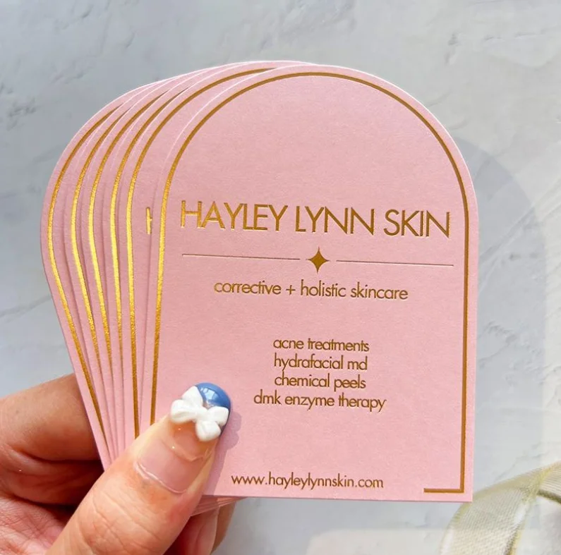 Customized thick cotton paper business card hot stamping wedding invitation and thank-you card color printing