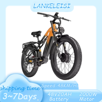 LANKELEISI MG800MAX E-bike 2000W Motor 48V20AH Lithium Battery Electric Bike 26 Inch Fat Tire Mountain Off-road Electric Bicycle