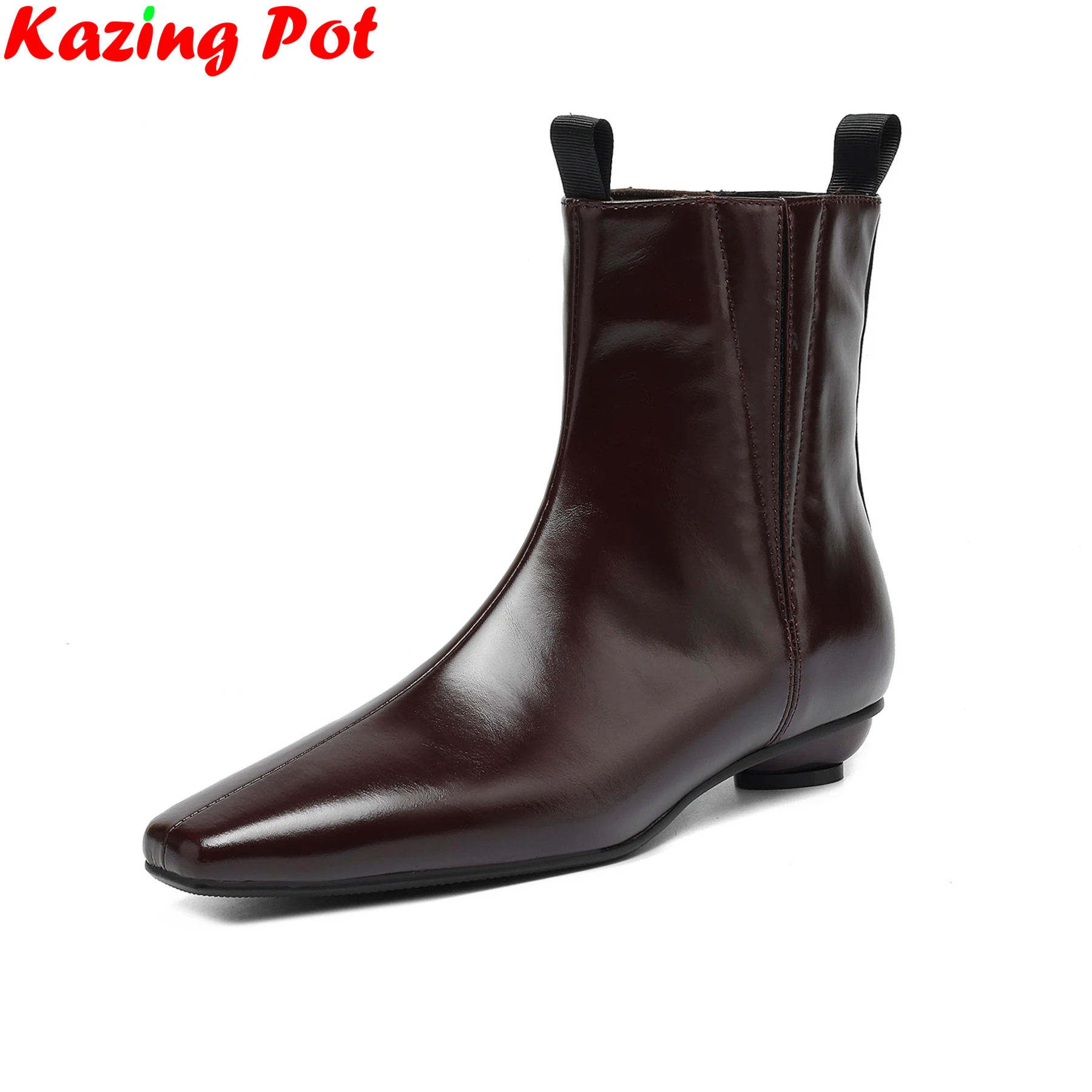 كرازينغ وعاء 2026 جلد البقر كعوب منخفضة الحديثة تمتد الأحذية العلامة التجارية الدافئة الشتاء الخريف أحذية خمر يؤرخ موجزة النساء حذاء من الجلد #1