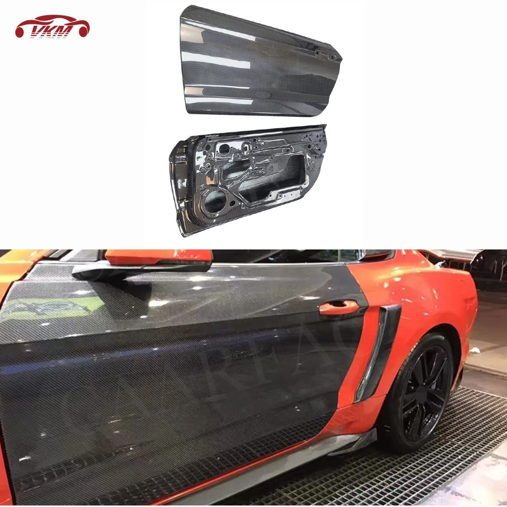

Углеродное волокно для Ford Mustang 2015-2023, боковые дверные крылья, фартук, панель, комплект кузова, автомобильные аксессуары