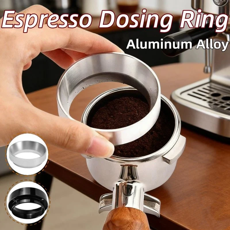 Aluminum Alloy Espresso Dosing Ring With Anti Spill Design And Easy Clean Feature Perfect For Home Coffee Making And Cafe Use