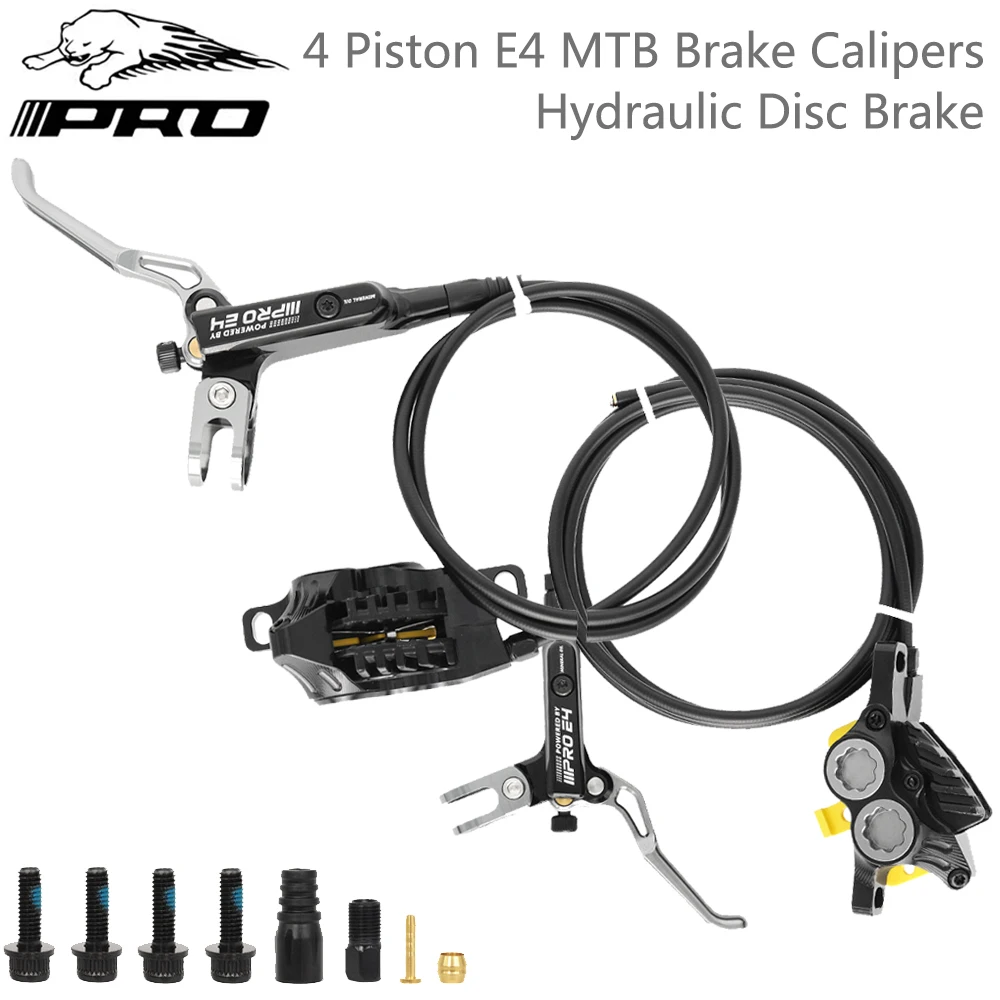 

IIIPRO E4 Hydraulic Disc Brake 4 Piston MTB Bike Brake Caliper Mountain Bike Brake Oil Pressure Front Rear Brake 800mm/1550mm