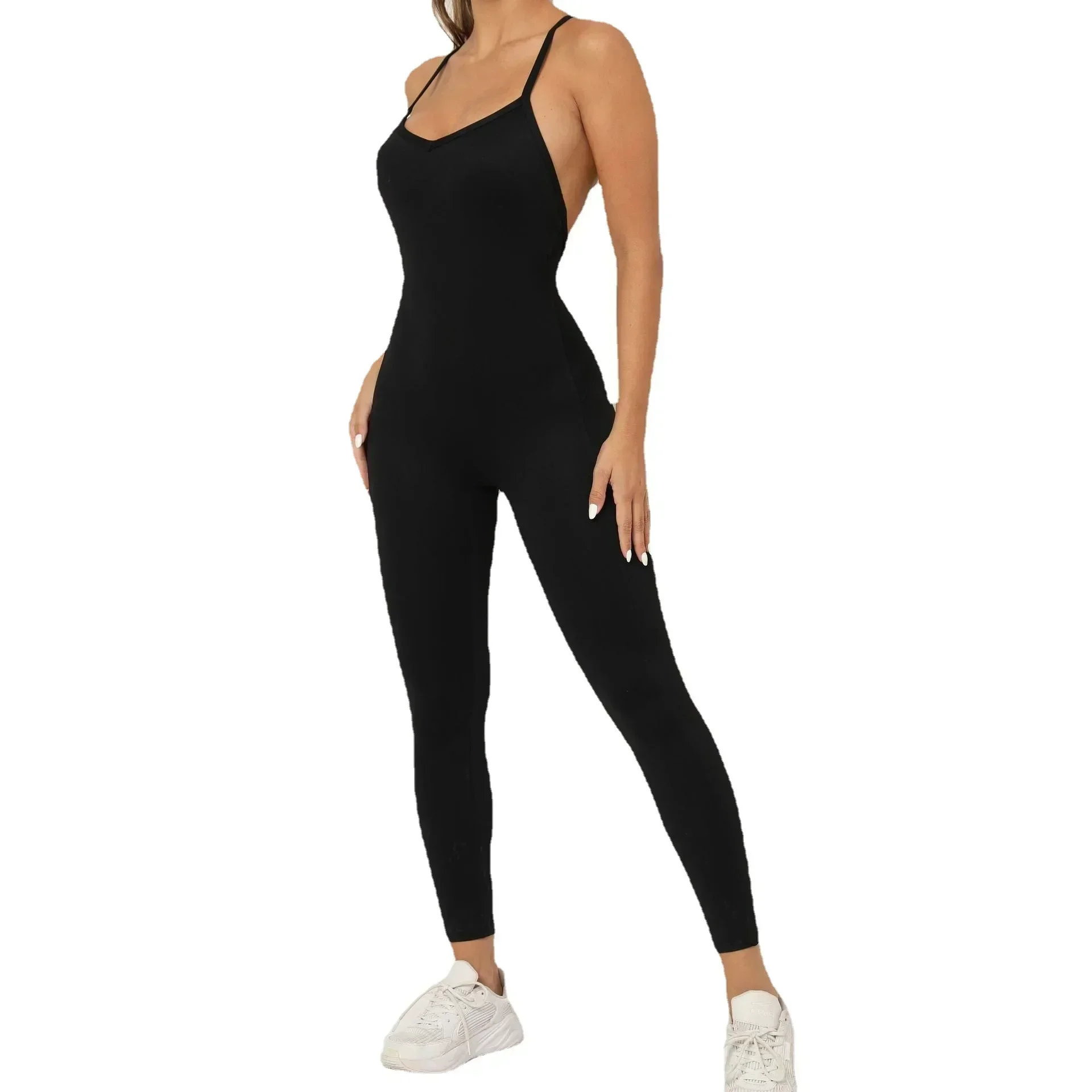 Hsoul Set Yoga High Taille rücken freie Overall Elastizität atmunsaktive Hose Fitness Anzug