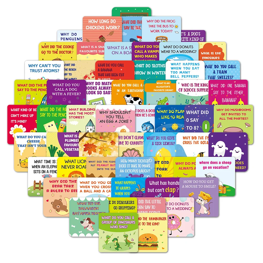 

60 Pcs Lunchbox Note Kids Joke Cards Mini Boys Gaming Motivational for Yellow Child