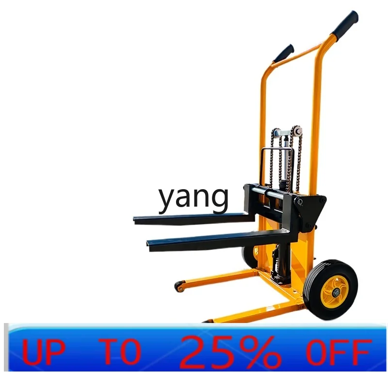 LMM small manual forklift hydraulic warehouse logistics hand push hydraulic lifting stacking truck