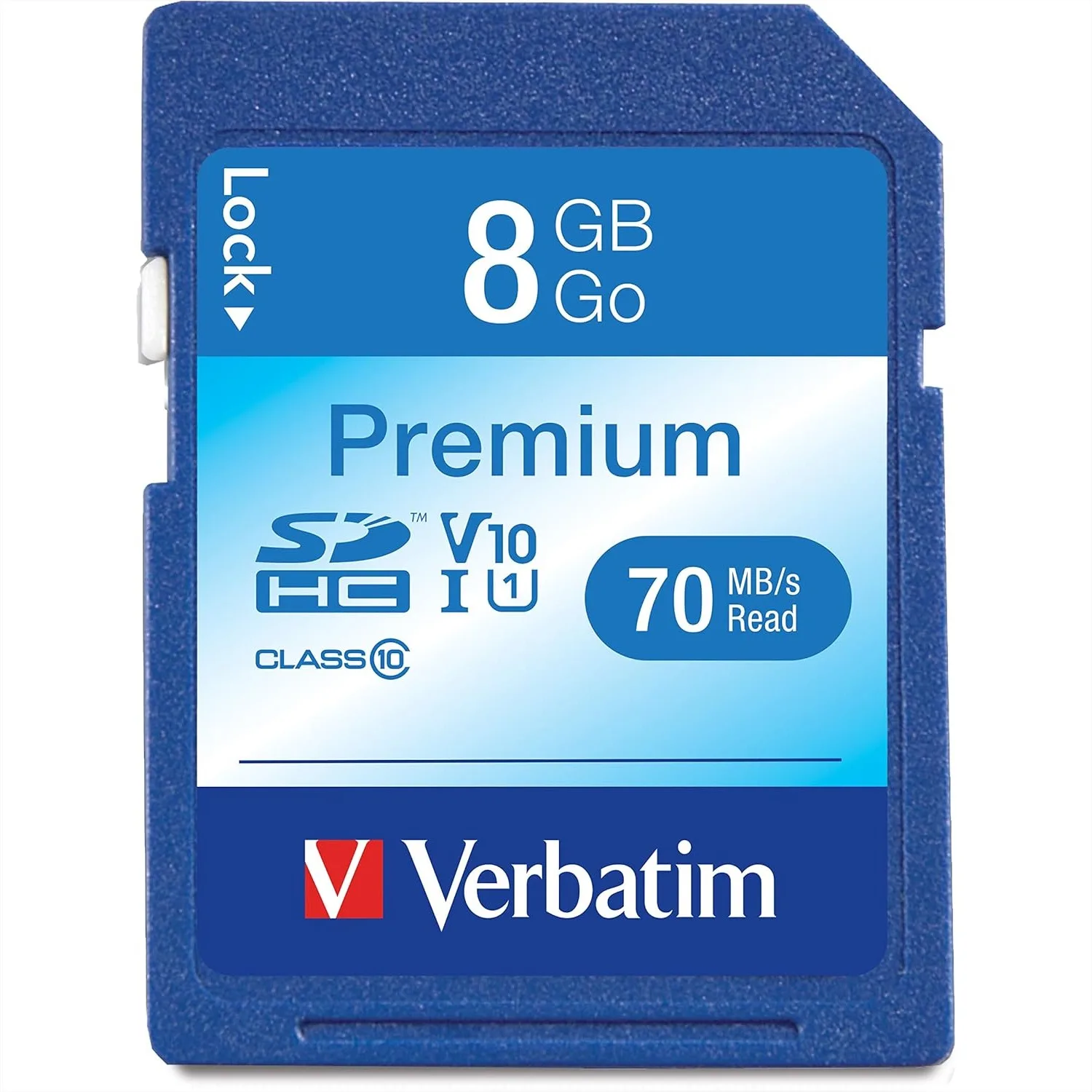 

8GB Premium SDHC Memory Card, UHS-I V10 U1 Class 10, for Full HD 1080p Recording