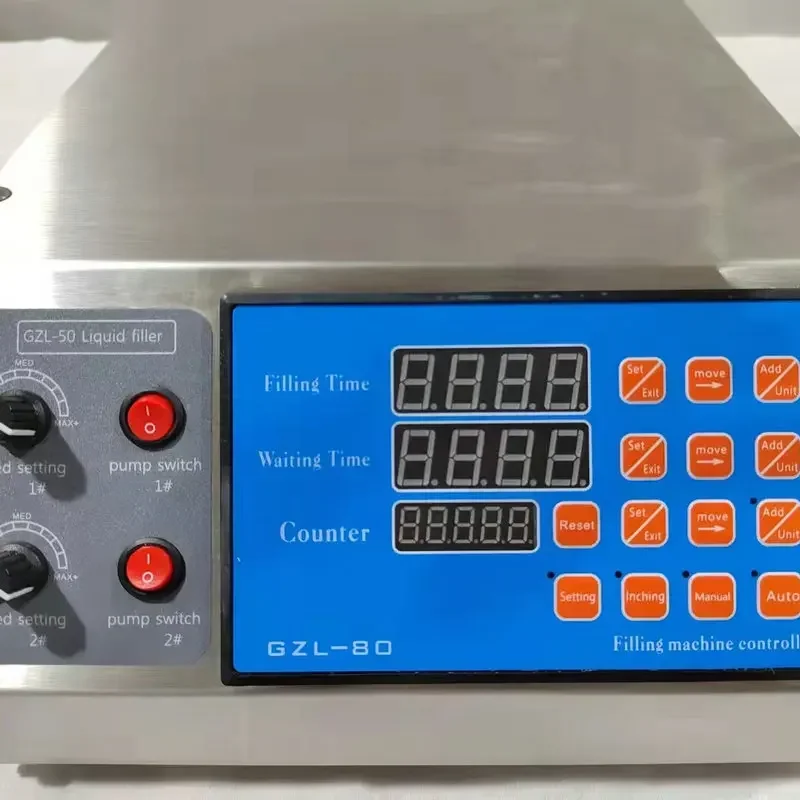 Double Head กึ่งอัตโนมัติปั๊มไดอะแฟรมเครื่องบรรจุของเหลวน้ําหอมน้ํามันหอมระเหยเครื่องบรรจุของเหลว 4L