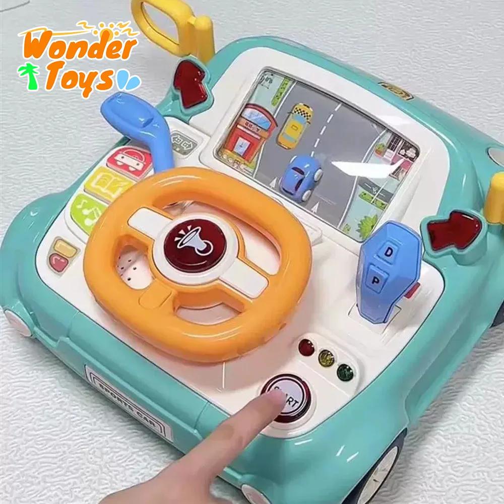 Steering Wheel for for Kids Toddlers Children's Driving Toys with Light Music Simulation Car Seat Play Baby Interactive Toy
