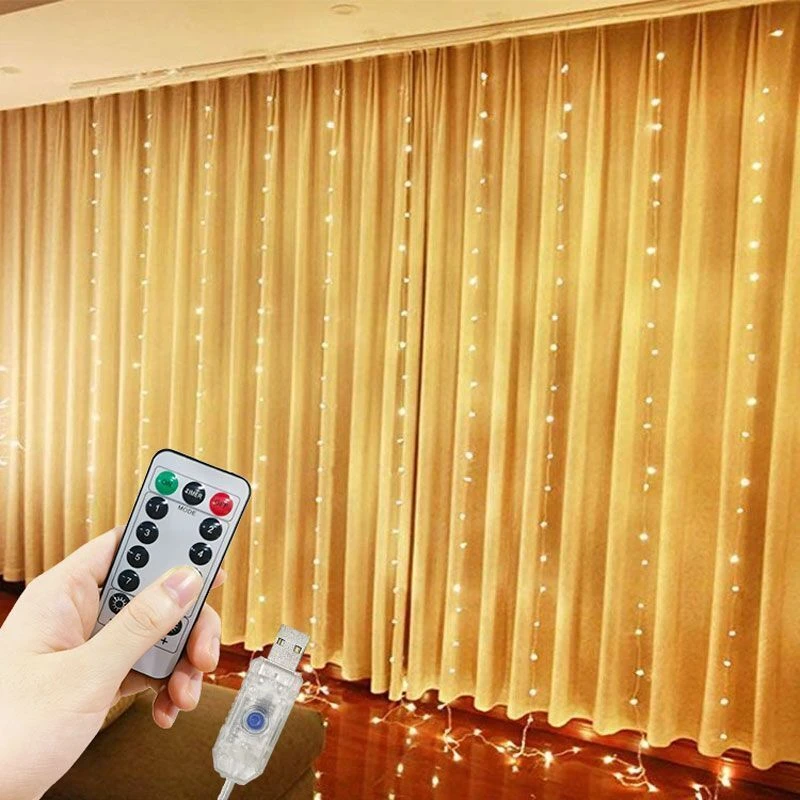 

6/3M LED Christmas Fairy String Lights Remote Control USB New Year Garland Curtain Lamp Holiday Decoration for Home Room Window