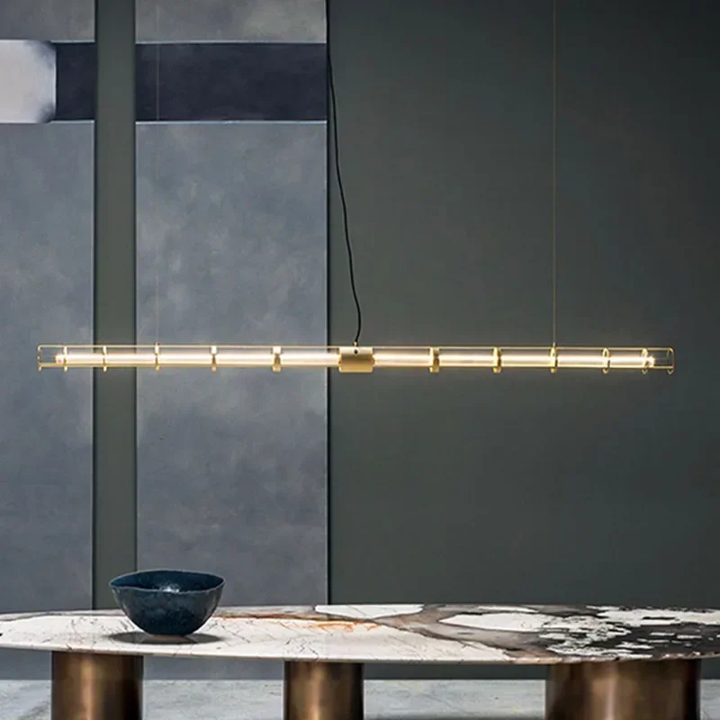 Modern Minimalist Strip Energy-saving Pendant Light Used for Living Room Dining Table Office Coffee Table Home Hanging Lighting