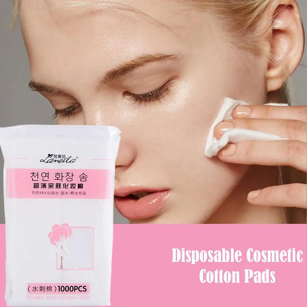 1000개 양면 화장솜 신축성 있는 메이크업 리무버 코튼 습식 압축용 얼굴 스파 화장품 메이크업 도구