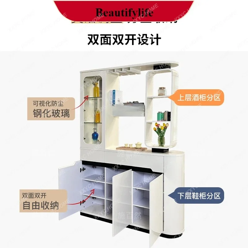XLarge apartment partition cabinet double-sided entrance wine cabinet integrated screen decoration against the wall shoe