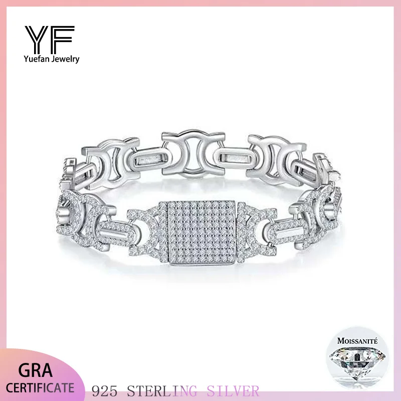 

Yueh Fan GRA Сертифицированный Отправить сертификат Муассанит Двойной браслет c Куба, подарок из стерлингового серебра S925 для мальчика и девочки, подарок-сюрприз