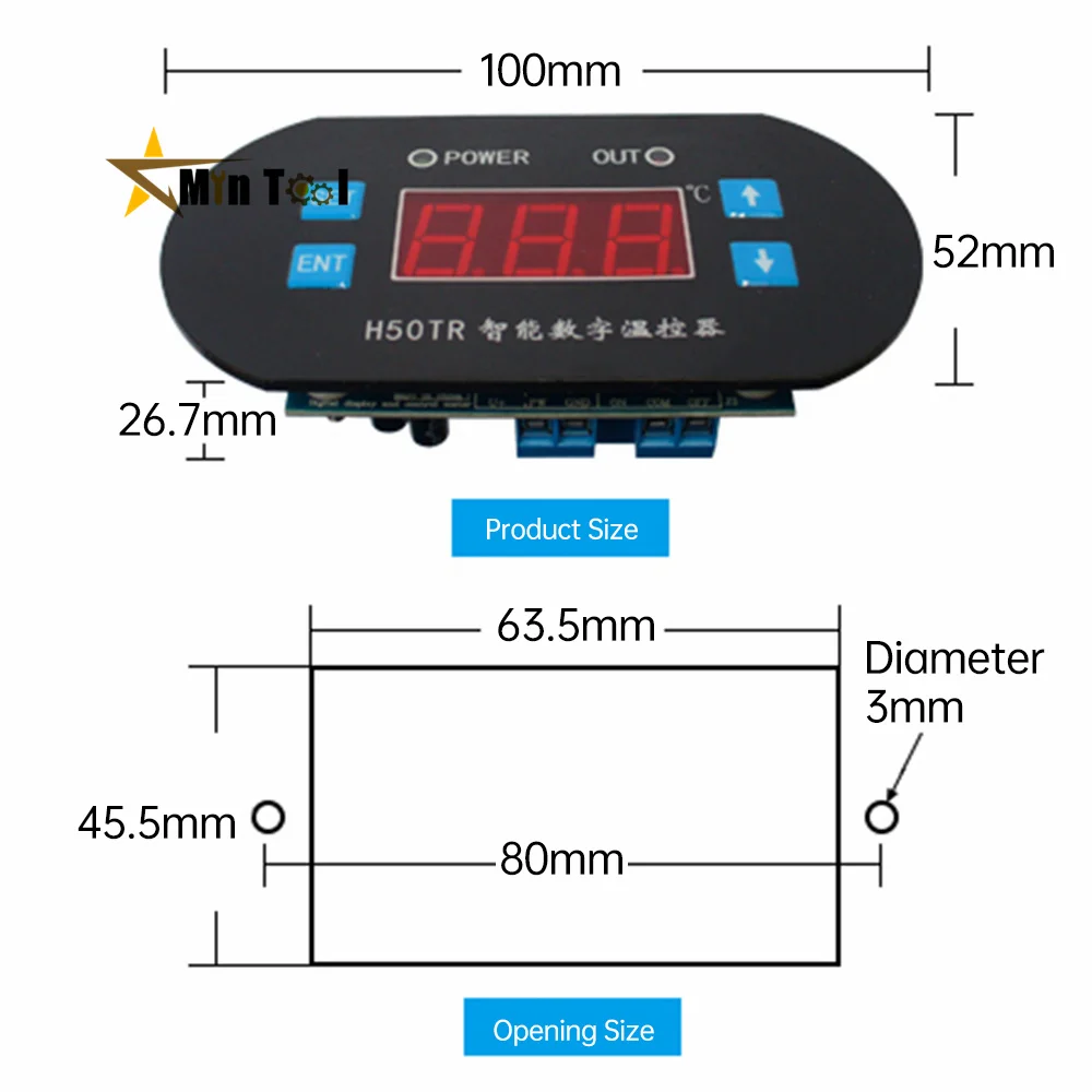 Interruttore del termostato del regolatore di temperatura del Display digitale a doppio LED regolabile DC 12V DC24V strumento di misurazione del