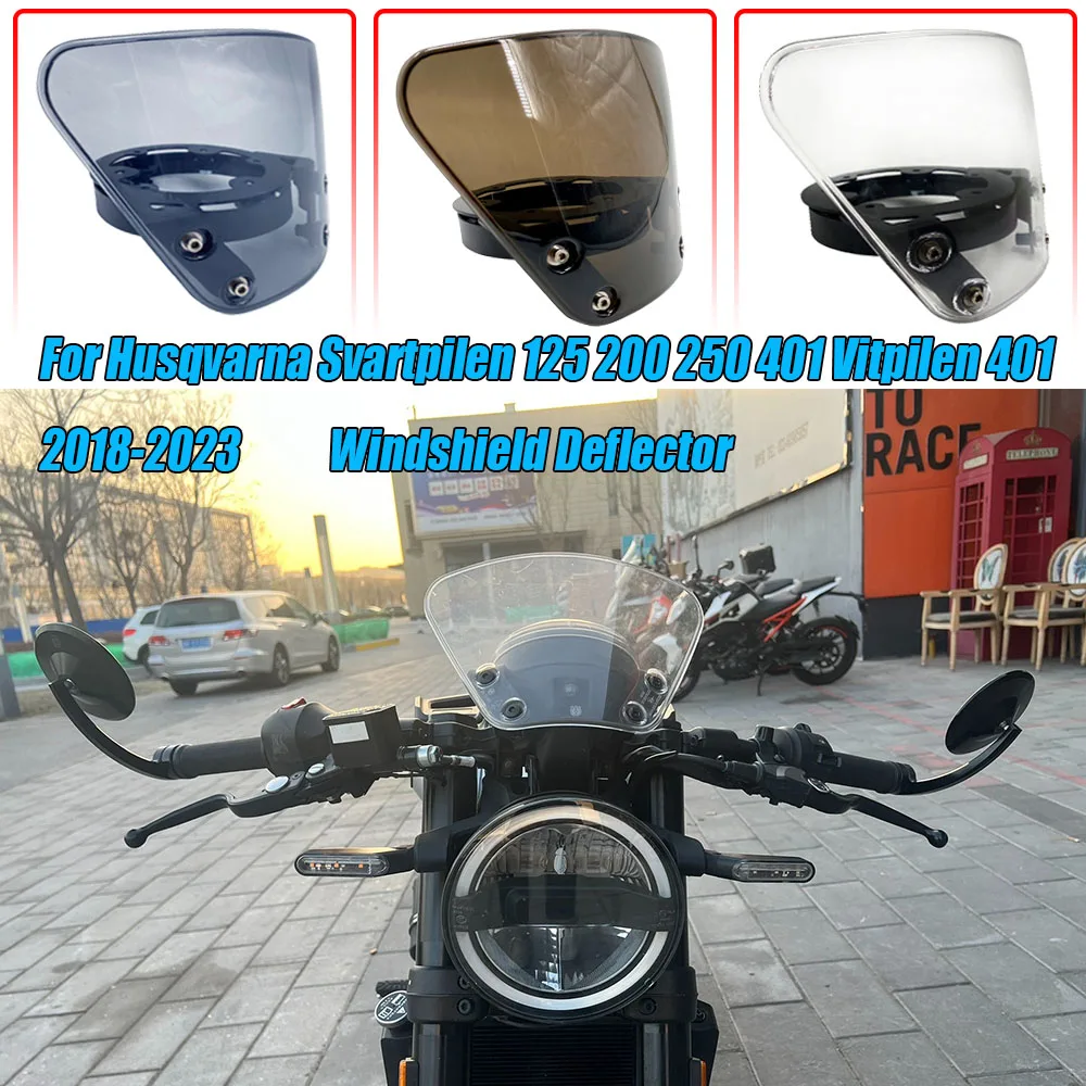 Motorcycle Front Windshield Deflector for Husqvarna Svartpilen125 200 250 401 Vitpilen 401 2018-2023