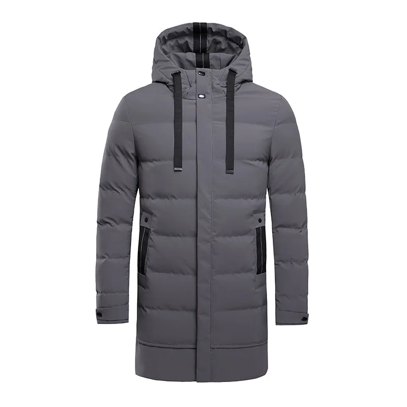 Giacca invernale spessa calda da uomo oversize in cotone lungo Parka Puffer Outwear cappotti Streetweare piumino maschile abbigliamento tinta unita