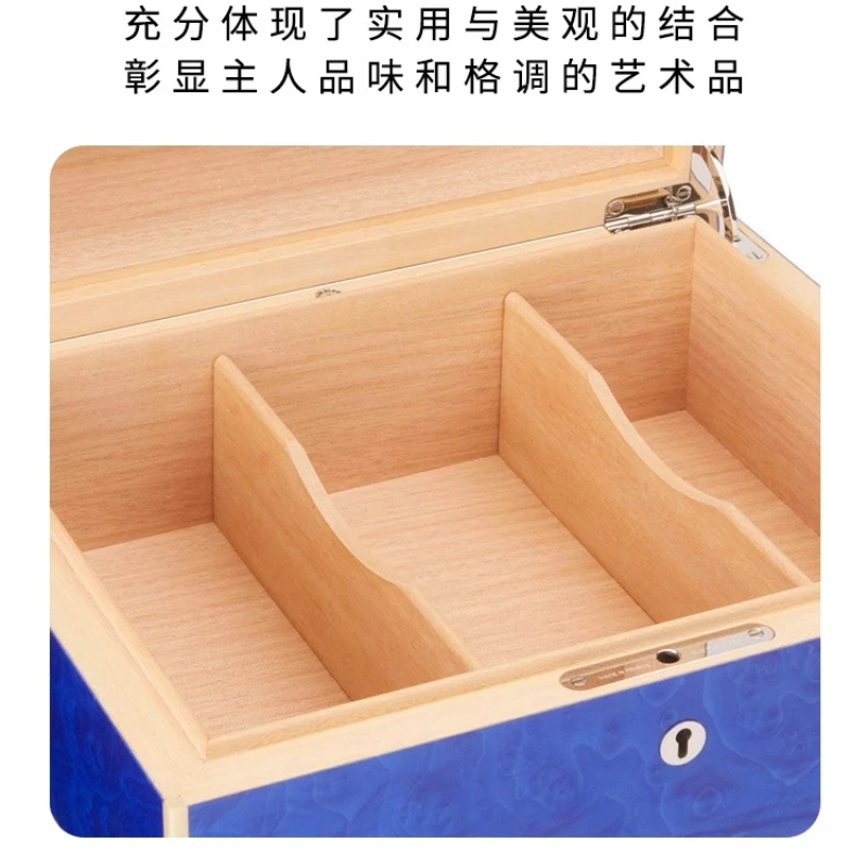 Zigarren-Feuchtigkeitscreme, Königsblau, 75 Stück, Zedernholz, hochwertige Klavierfarbe, alkoholfrei