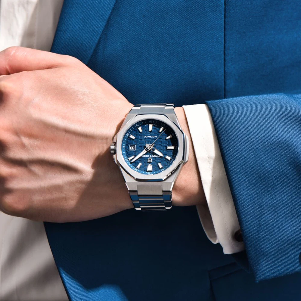 PAGANI DESIGN 40MM Business Men Mechanical Watch Luxury Sapphire Glass AR Coating Automatic Watch 100M Waterproof Luminous Watch
