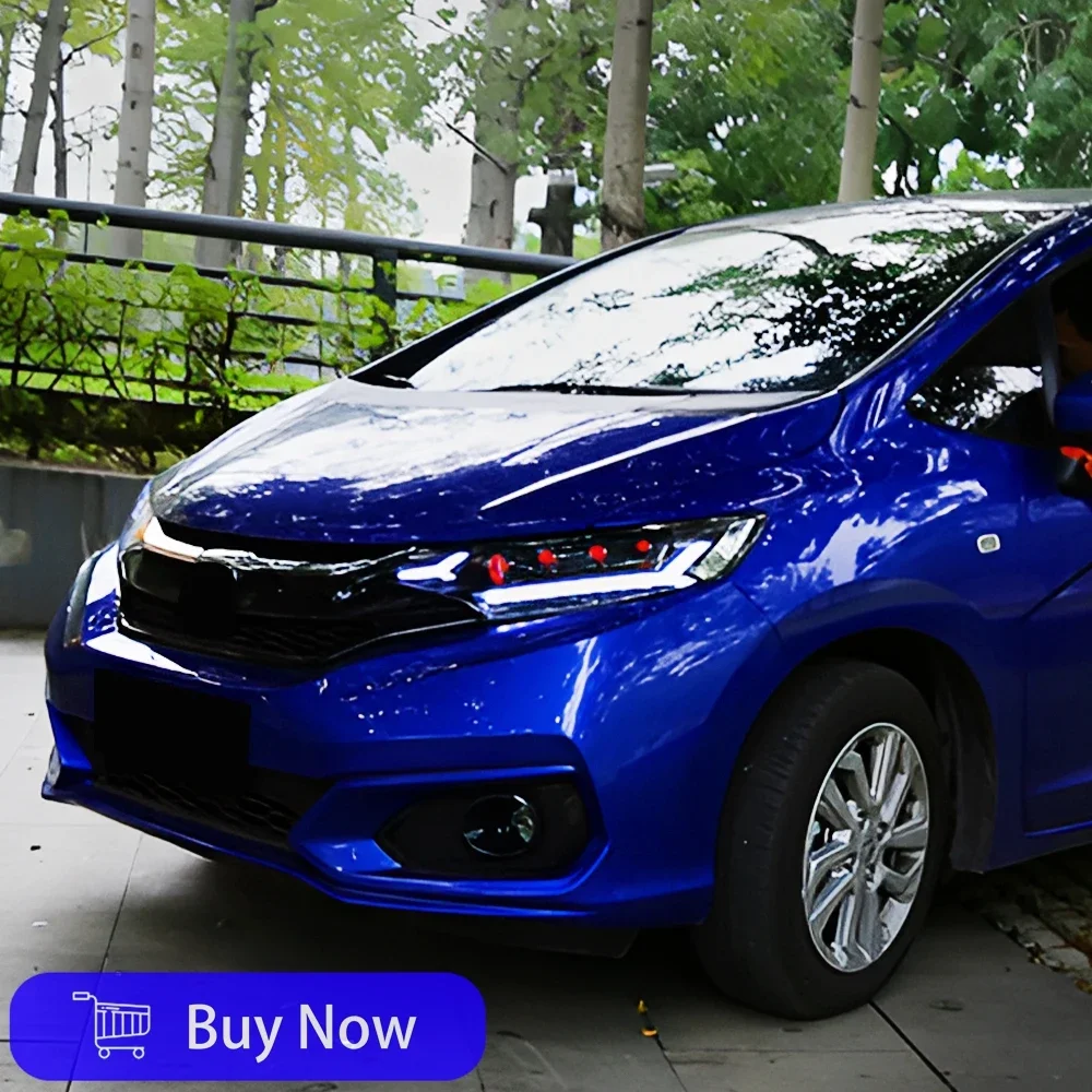 

Автомобильные фары, подходящие для Honda Fit 2014-2020, светодиодные фары, обновленные динамические четырехъективные автомобильные линзы проектора, аксессуары в сборе