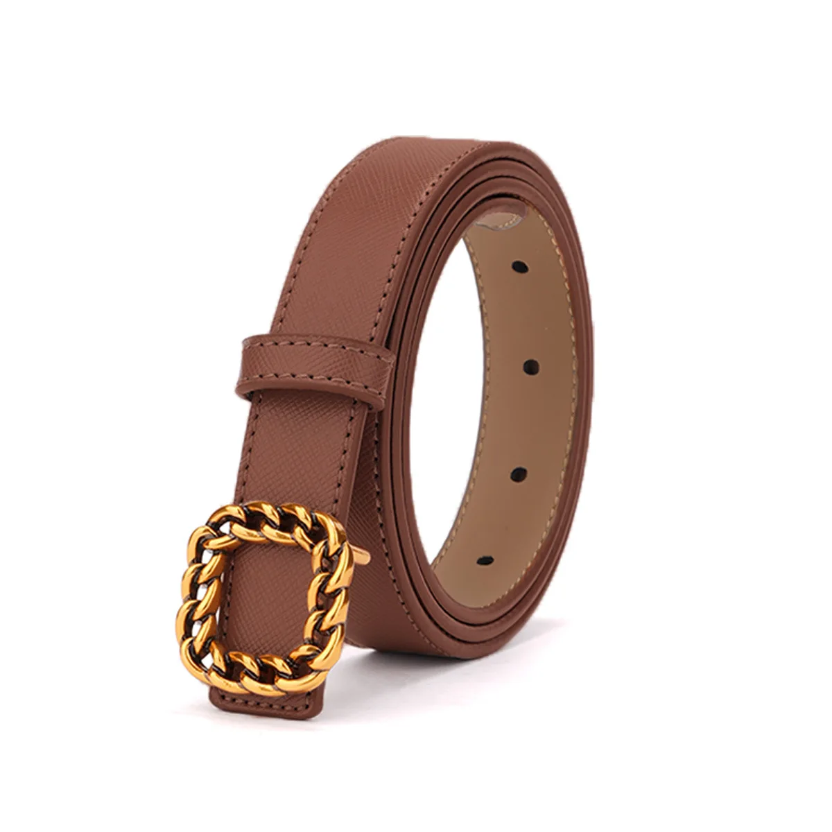 

Women's genuine leather cowhide belt, versatile and fashionable ladies' decorative belt, new simple decorative jeans belt