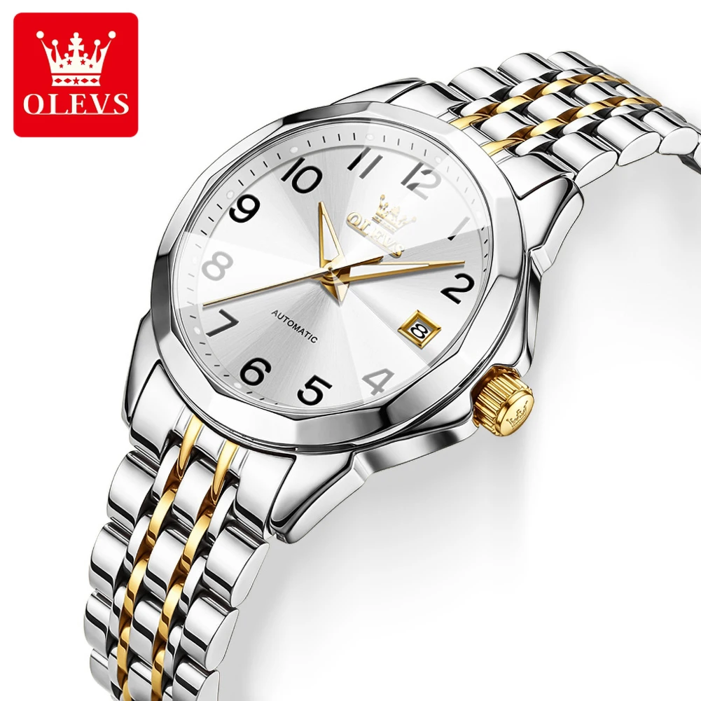 OLEVS Woman Watches Automatic Mechanical Watch Original Day-Date Watches For Women Luxury Dress Hand Ladies Clock 6789 Reloj
