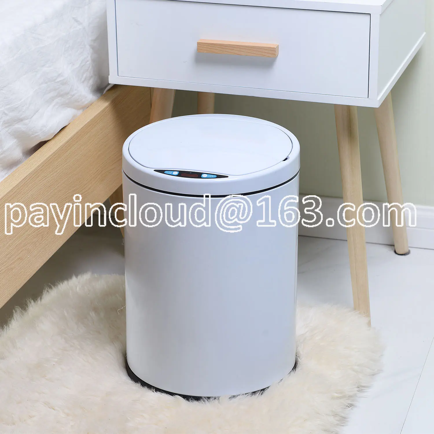 

Stainless Steel Smart Inductive Ashbin Household Living Room and Kitchen Automatic Toilet Electric with Covers Cylinder