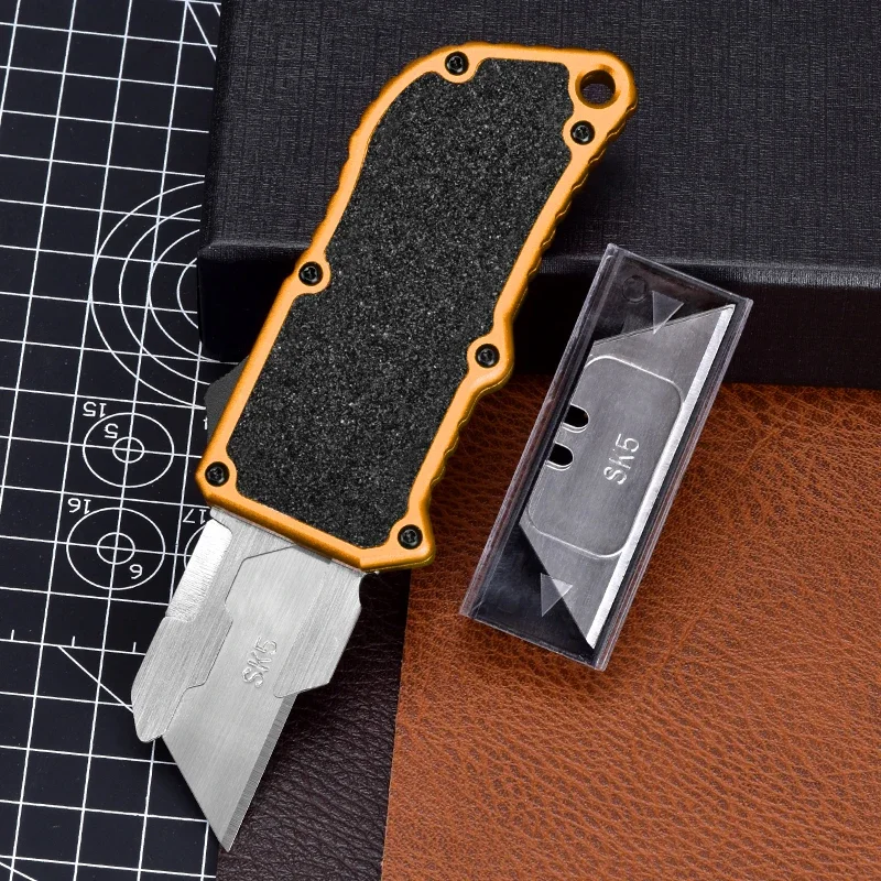 

Retractable SK5 Utility Knife Portable Paper Box Cutter Sharp Keychain Knives EDC Pocketknives Camping Tools Outdoor