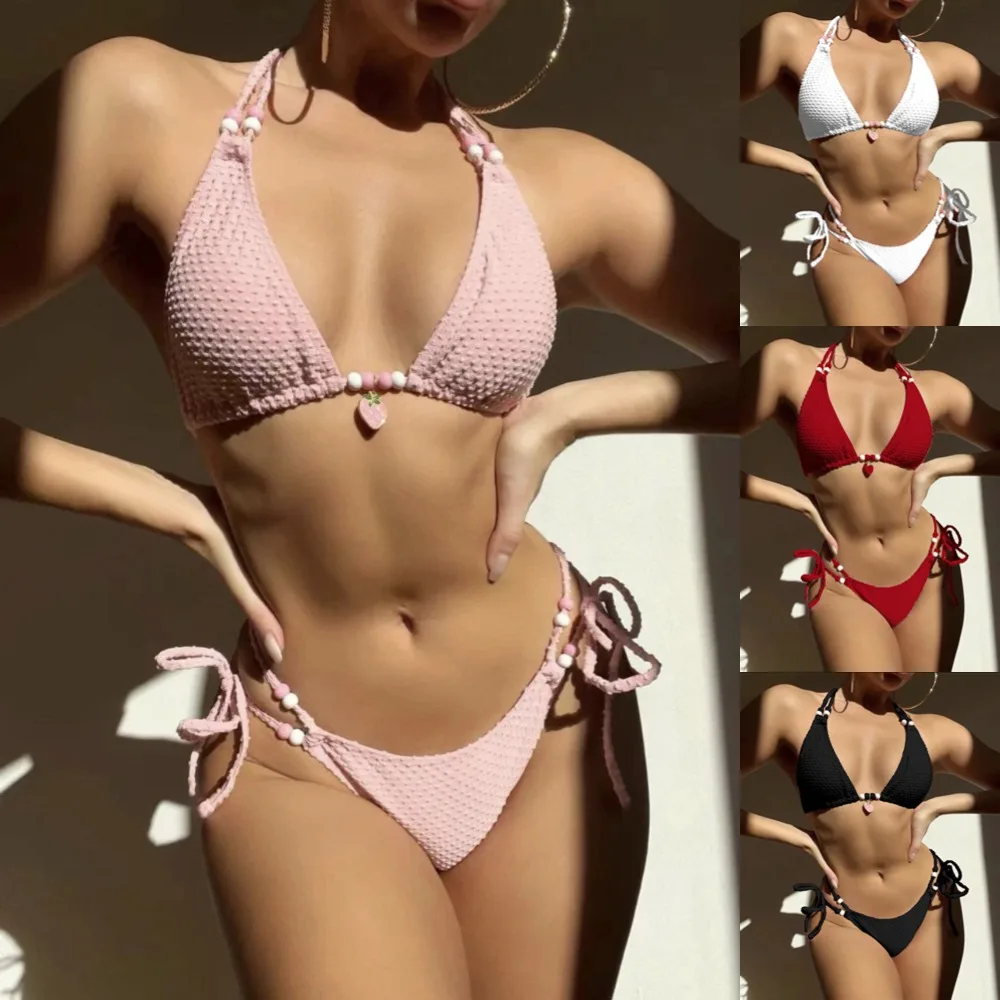 

Swimsuit Women's Senior Sensual Sexy Bikini Solid Color Women's Swimsuit Swimsuit