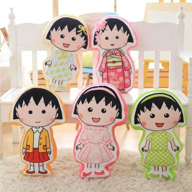 50Cm Large Size Chibi Maruko Chan Japanese Kimono Character Hug Pillow Girl Office Backrests Home Sofas Decorative Dolls Toys