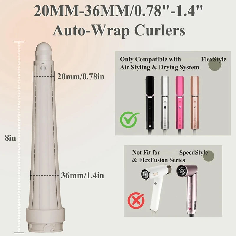 Long Curling Iron Conical Barrels for FlexStyle, Auto-Wrap Curling Iron Curlers to Create Natural Classic Waves-A75P