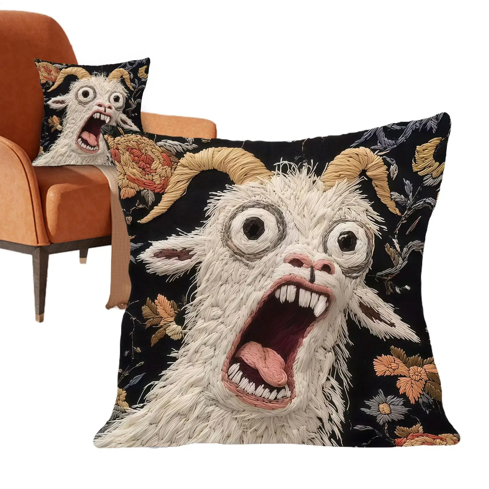 Screaming Goat Pillow Cover