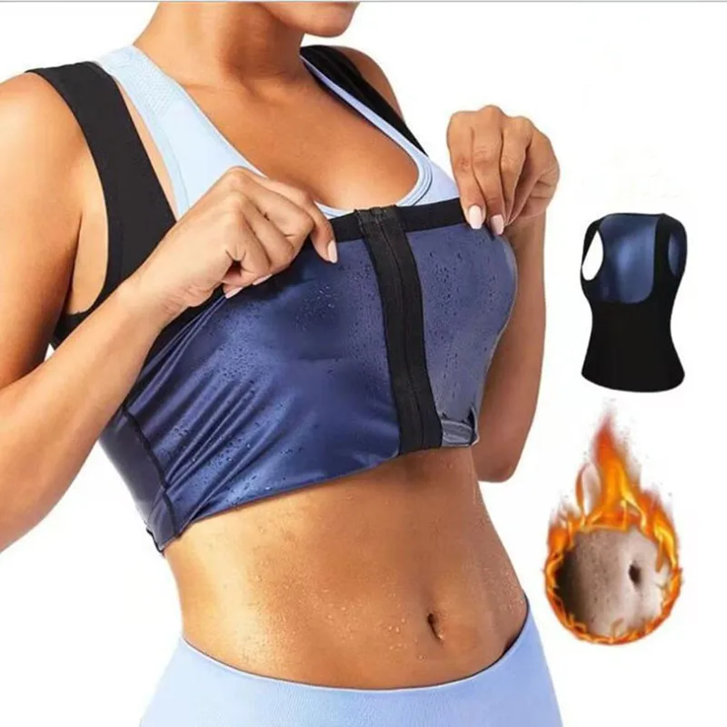 

Summer Women Slimming Long Shirts Body Shaper Sweat Vest Waist Trainer Corset Lose Weight Tank Tops Sauna Fitness Shapewear