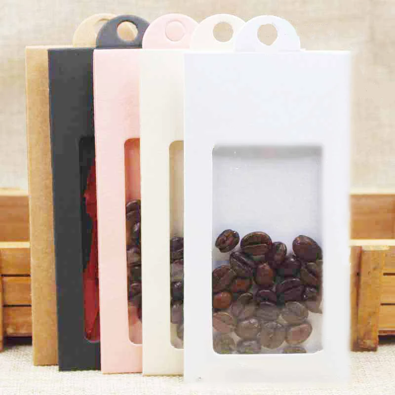 10pcs Jewelry Package Box Withcard Multi Color Transparent PVC Window Gift Box Christmas New Year Chocolate Gift Package Box