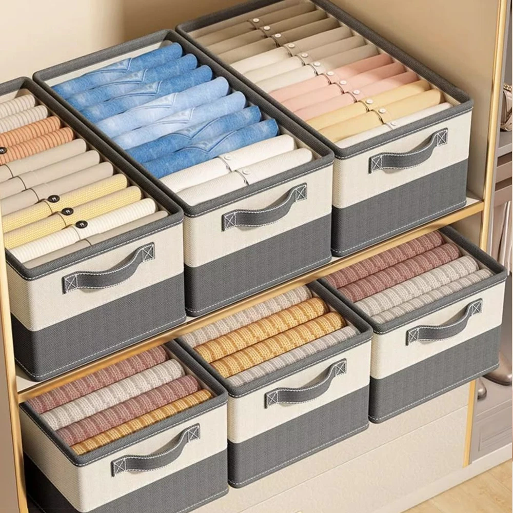 

Foldable Clothes Organizer Boxes Jeans Pants Sweater Storage Box Cabinets Drawers Divider Storage Basket Wardrobe Underwear Orga
