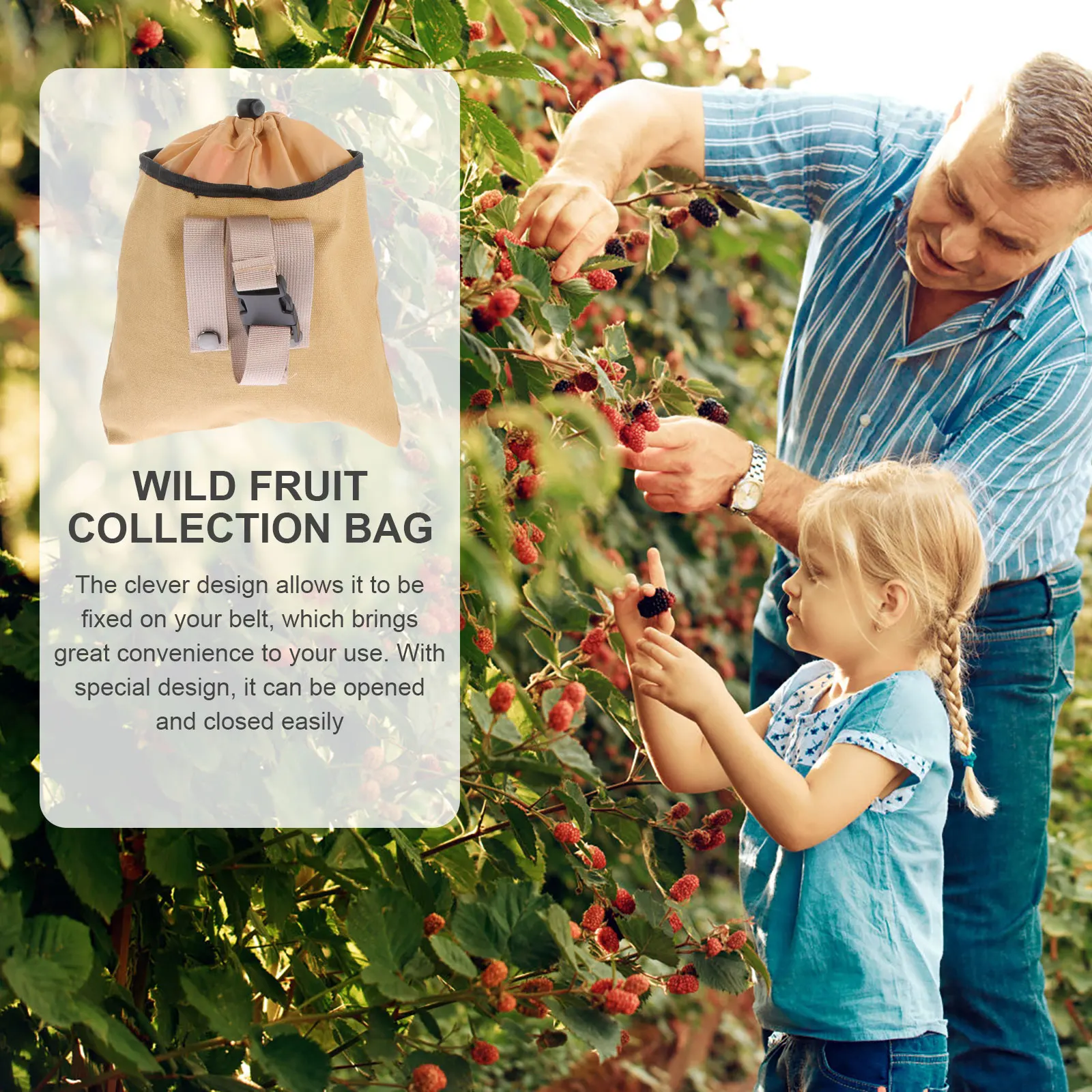 

Outdoor Foraging Bag Premium ABS Canvas Lightweight Portable Waist Hang Fruit Picking Jungle Storage Tool Camping Picnic