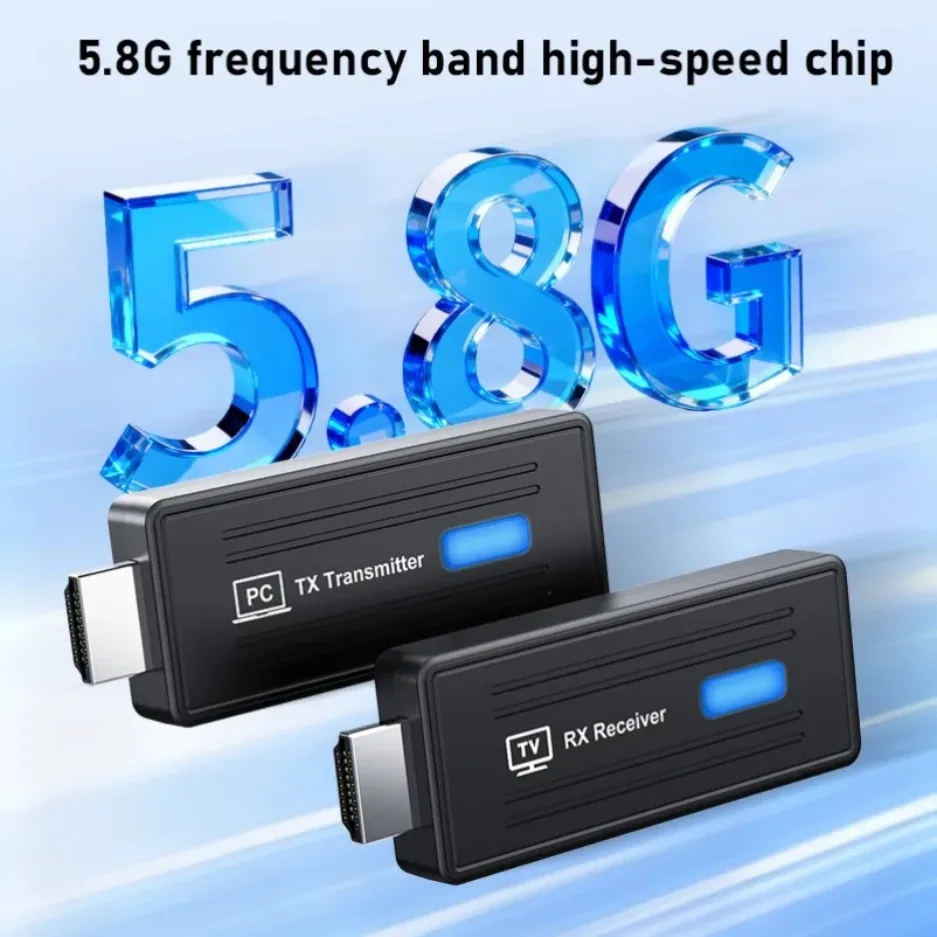 

Проектор с Wi-Fi 5 ГГц, 1080P 60 Гц, донгл для вывода изображения, дальность 60 м, для iOS и Android, беспроводной HDMI-передатчик видео, ТВ-приемник, для ноутбуков и ПК