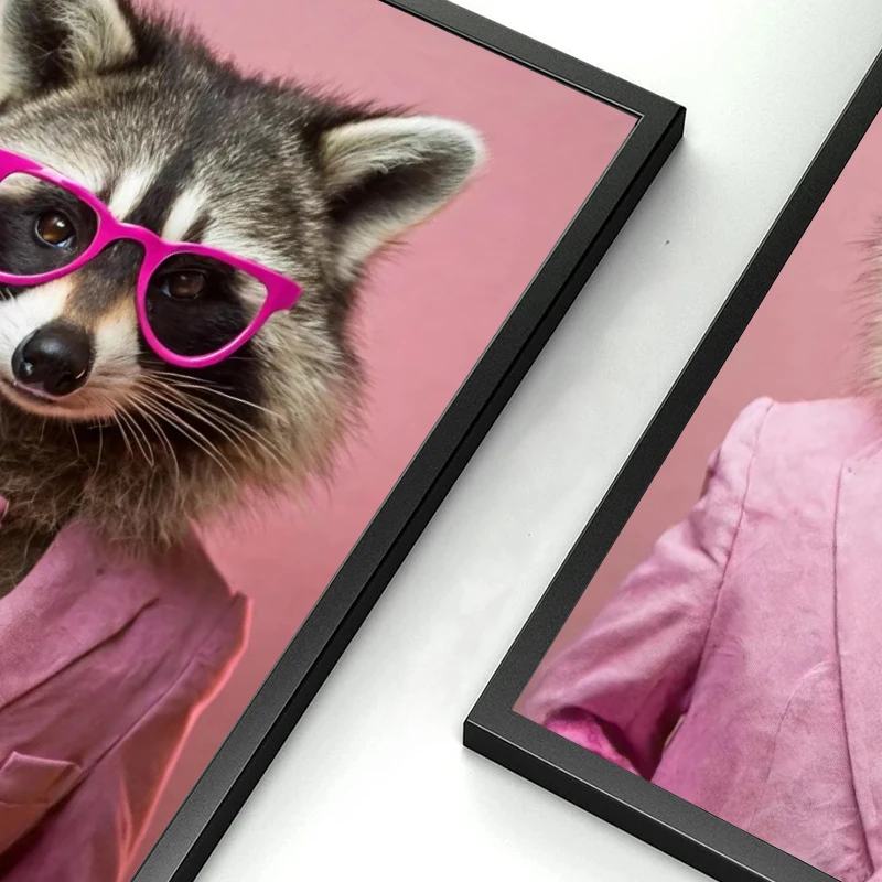 الوردي نظارات دعوى الأرنب الجمل الهامستر الفيل الباندا صورة المشارك طباعة صور فنية للجدران قماش اللوحة غرفة ديكور المنزل #5