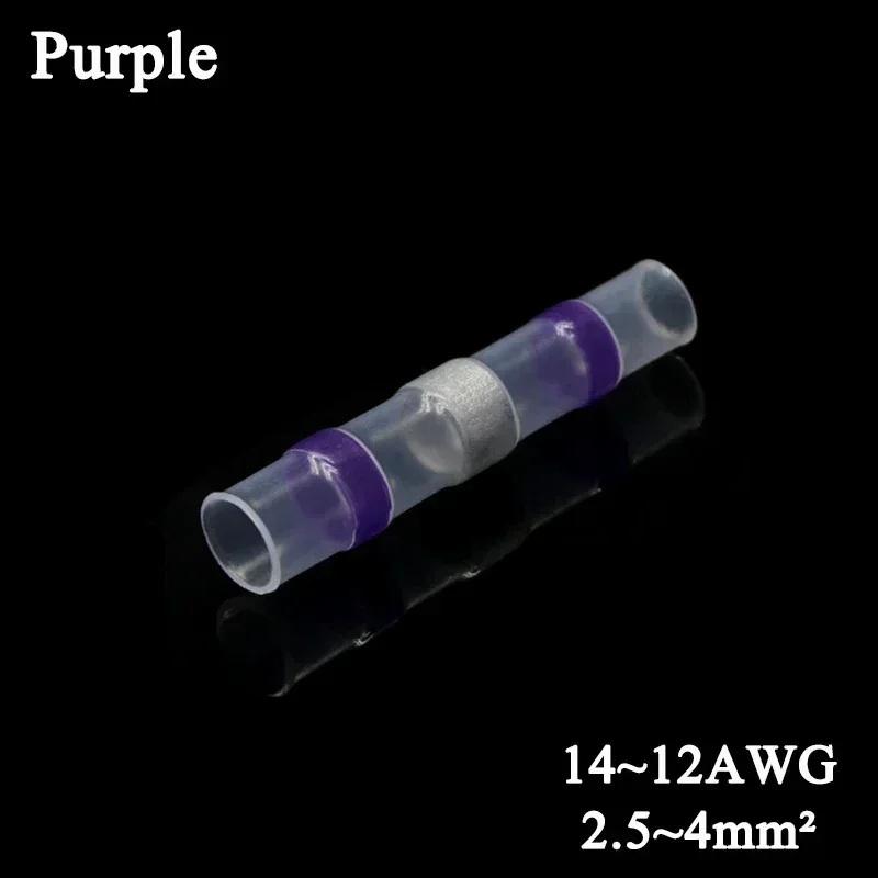 10 ~ 500 Stuks Soldeer Seal Wire Connectors Kit Krimpkous Butt Crimp Terminals Waterdichte Elektrische Kabel Splice Connector